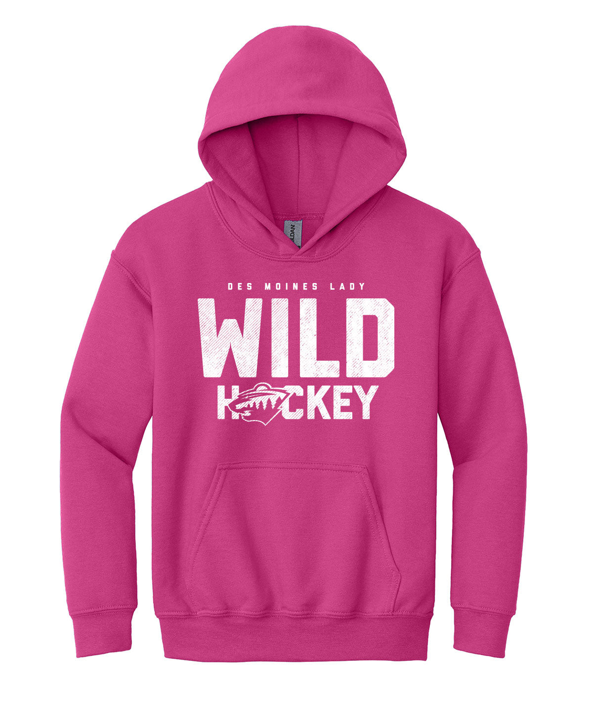 Des Moines Lady Wild Hockey Youth Hooded Sweatshirt